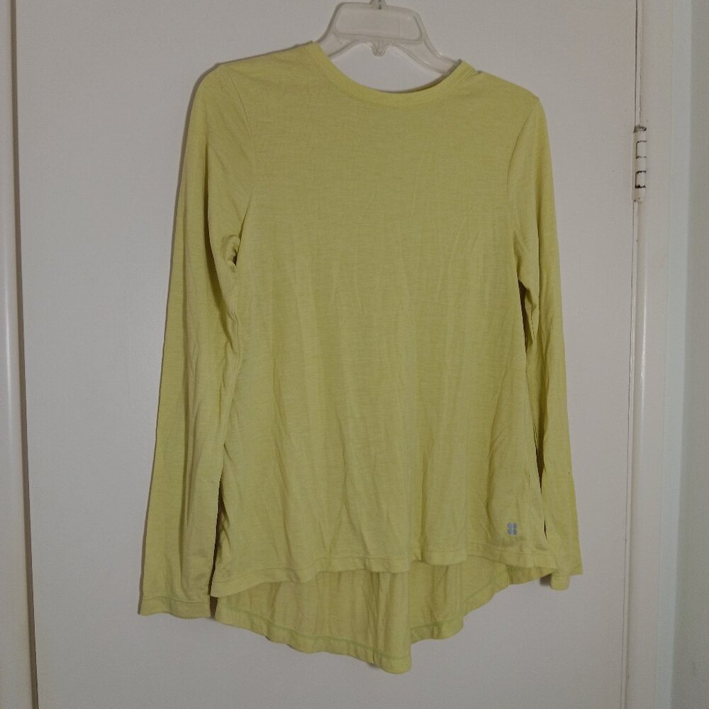 Sweaty Betty athletic long  sleeve  top lime green size6 chic contemporary